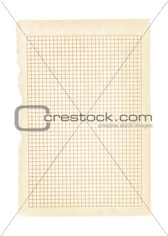 One sheet of lined paper torn .isolated ,Clipping path