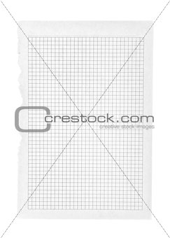 One sheet of lined paper torn .isolated ,Clipping path