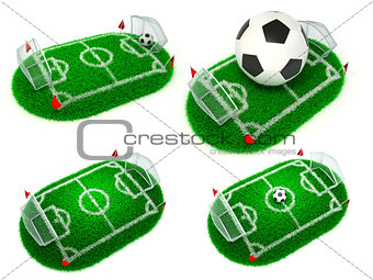 Football Concepts - Set of 3D Illustrations.