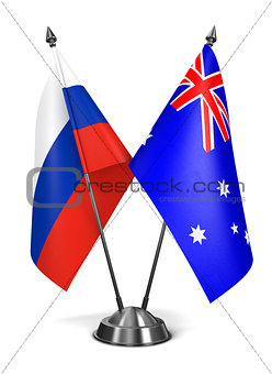 Russia and Australia - Miniature Flags.