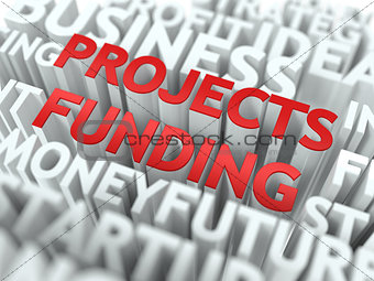 Projects Funding - Wordcloud Concept.