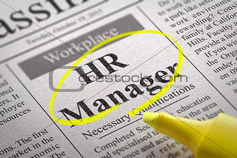 HR Manager Vacancy in Newspaper.
