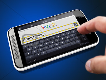Franchising - Search String on Smartphone.