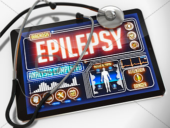 Epilepsy on the Display of Medical Tablet.