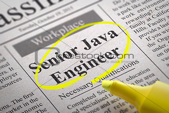 Senior Java Engineer Vacancy in Newspaper.