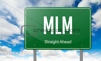 MLM on Highway Signpost.