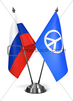 Russia and Peace Sign - Miniature Flags.