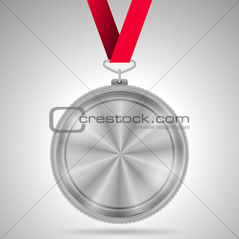 Vector illustration of silver medal