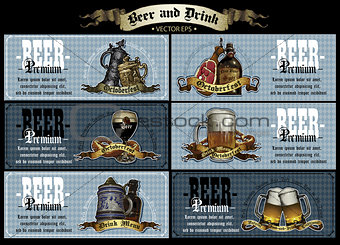 set of beer labels