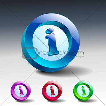 Info icon glossy blue button symbol