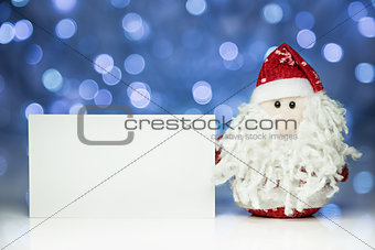 Santa Claus or Father Frost with white blank card