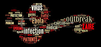 Ebola virus pictogram on dark background