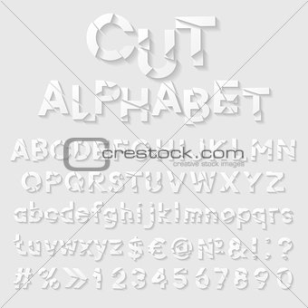 Decorative cut paper alphabet