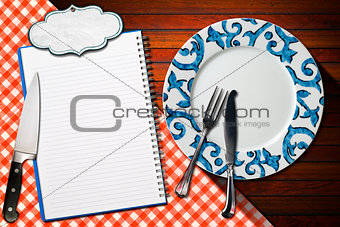 Notebook Plate and Cutlery