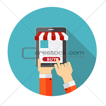 Online Shopping Flat Concept for Mobile Apps
