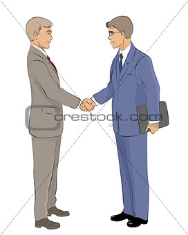 Two businessmen handshake 