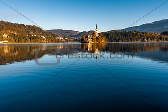 Lake Bled in the morning.