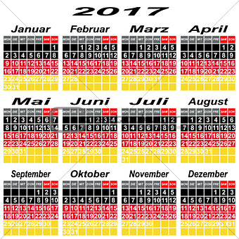 Germany calendar of 2017.