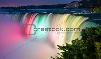 Colorful Lit Niagara Falls