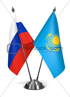 Kazakhstan and Russia - Miniature Flags.