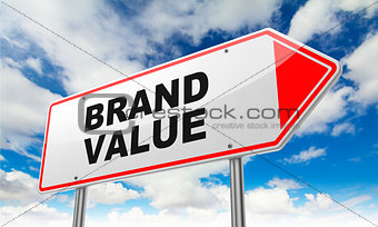 Brand Value on Red Road Sign.