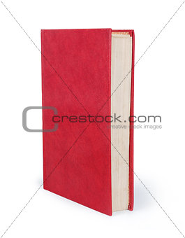 Blank vertical book cover template with pages in front side stan