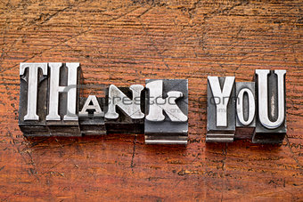 thank you in metal type
