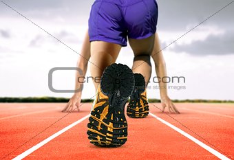Man Feet on Running Track