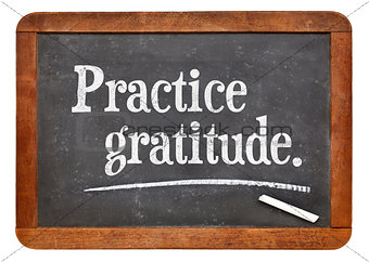 practice gratitude on blackboard