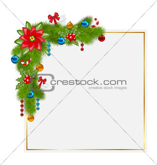 Decorative border from a traditional Christmas elements 