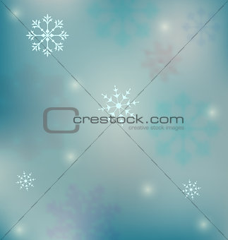 Holiday winter background with snowflakes