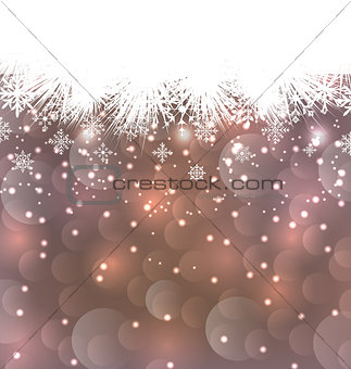 New Year background made in snowflakes, copy space for your text