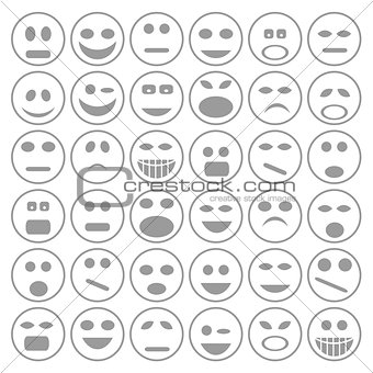 set of  smiley faces icons