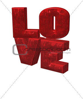 three-dimensional inscription LOVE