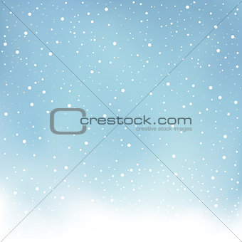 winter snowfall blue background