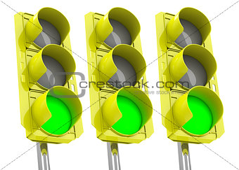 the green traffic lights
