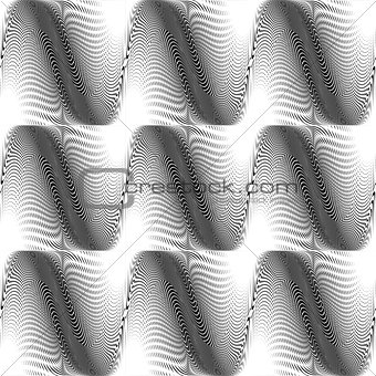 Design seamless monochrome wave background