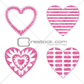 Valentine heart with patterns, set