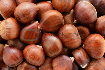 Sweet chestnuts background 