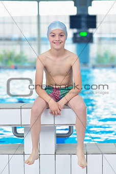 child portrait on swimming pool