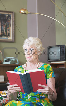 Skeptical Woman with Book