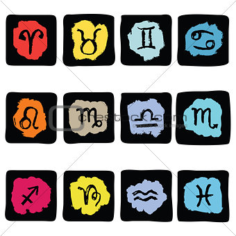 Horoscope Zodiac  Star signs, vector set.