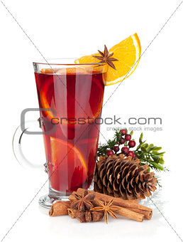 Christmas mulled wine with spices