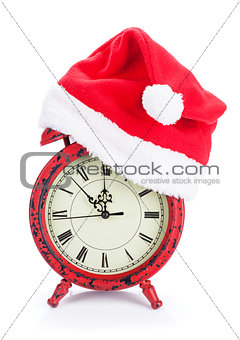 Christmas clock with santa hat
