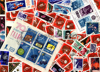Space. Soviet postage stamps