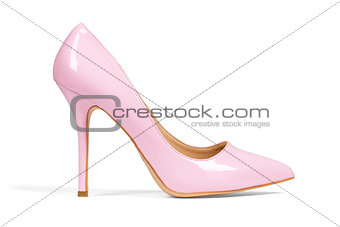Pink women's heel shoe