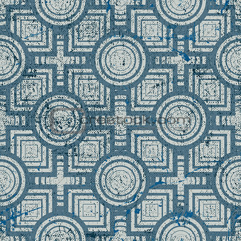 Old geometric seamless pattern, vintage vector repeat background