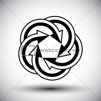 Five arrows loop conceptual icon, special abstract new idea vect
