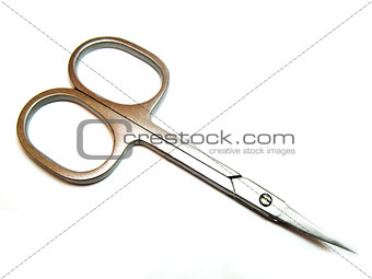 Manicure scissors isolated on the white background