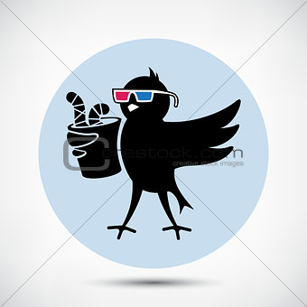 Bird with 3D Glasses